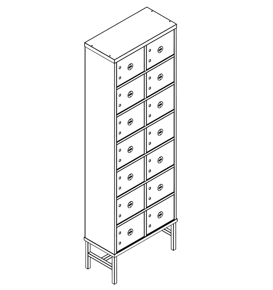 Appointment Belt Locker – 14 Door Dual Lock