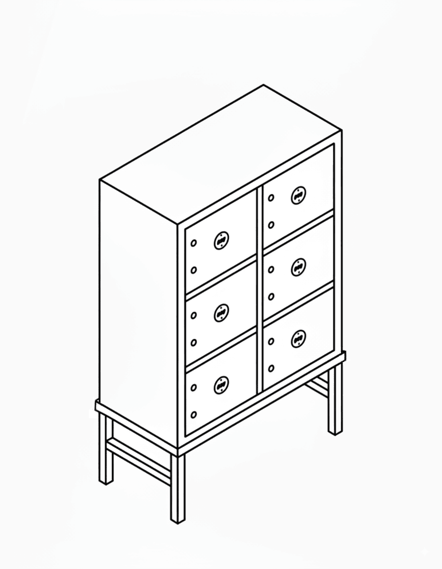 Appointment Belt Locker – 6 Door Dual Lock