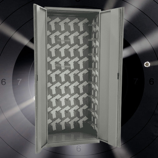 77 Pistol Cabinet – Holds 77 Glock 17 Pistols